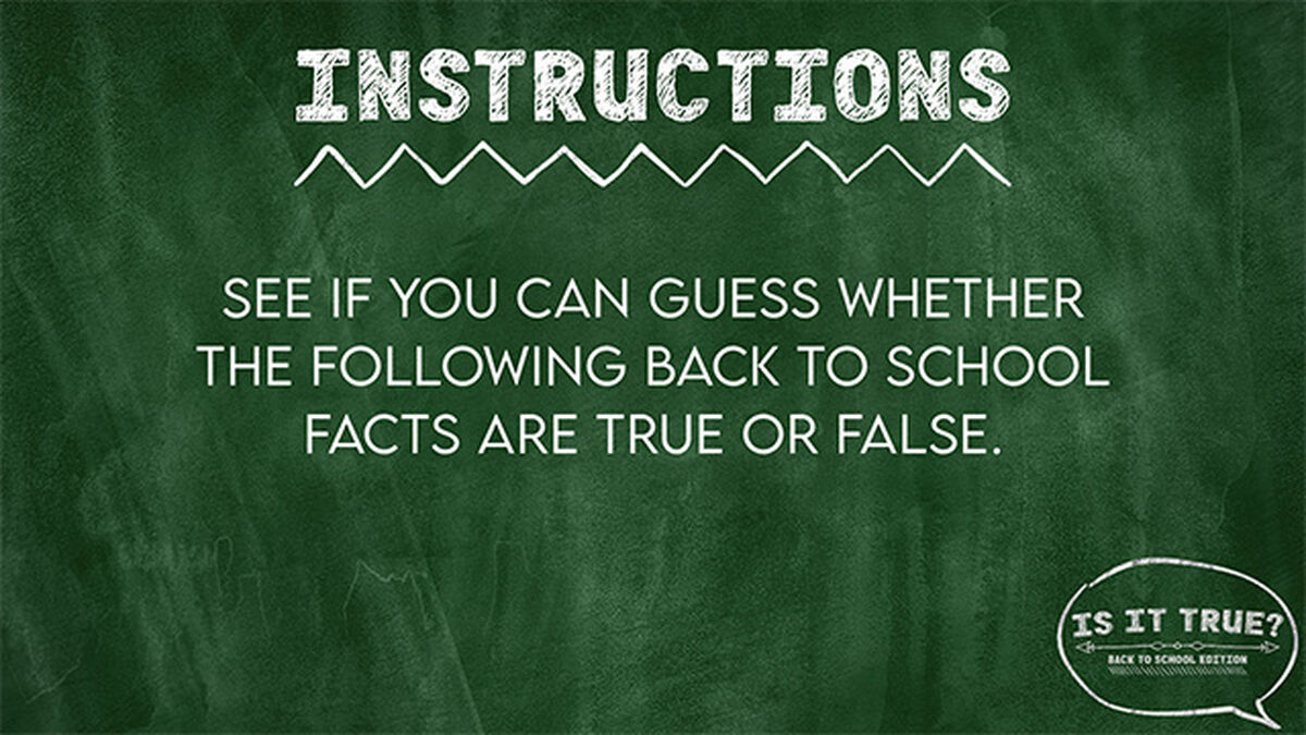 Is it True? Back to School Edition image number null